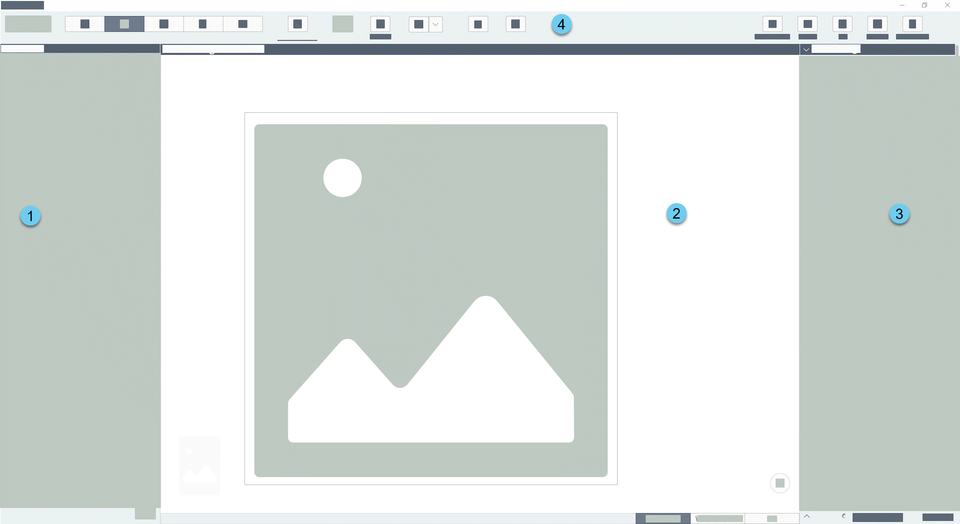 4 areas in the design screen